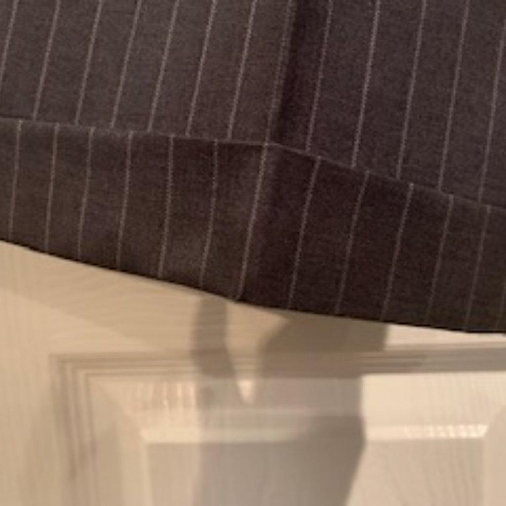 Grey pinstripe trouser with cuffs - Picture 5 of 5